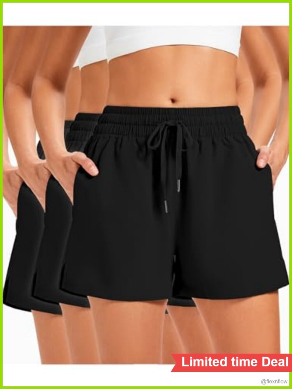 3 Pack Women's Athletic Shorts Lightweight Quick-Dry with Pockets
